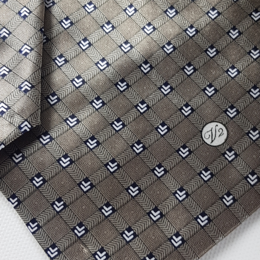 Versace classic V2 silk tie gray arrow square - Picture 2 of 6